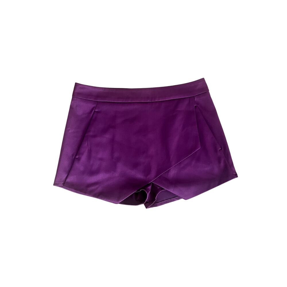 Express Silky Satin Mini Wrap Skort Plum Women 0 #0322